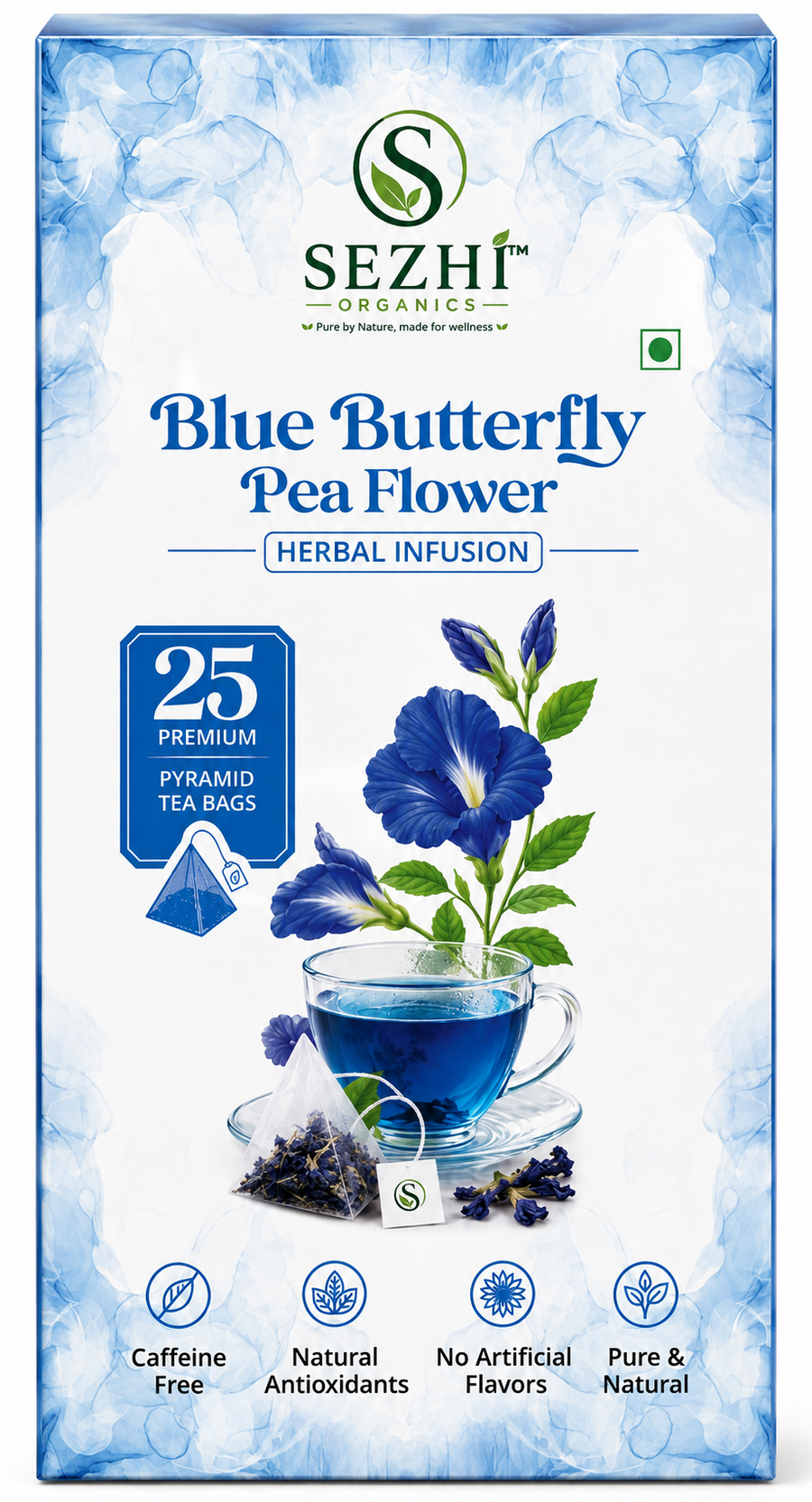 Sezhi Organics Butterfly Pea Herbal Infusion | 100% Natural